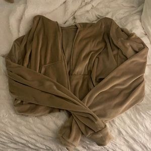 SKIMS Velour cropped zip up